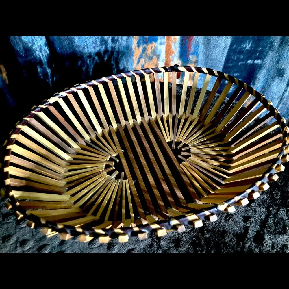 Vintage Mid Century Hand Woven Basket | Unique Shape | Fall Decor | Thanksgiving